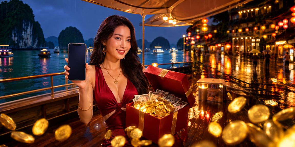 Người dùng truy cập casino trực tuyến tại Vịnh Hạ Long qua thiết bị di động